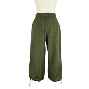 Women’s Army Green Parachute Pants Wide Leg Ripstop